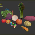 Fresh Assorted Vegetables Including Cabbage Tomatoes Onion Broccoli Carrot and Potatoes