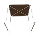 Modern Simple Coffee Table With Wooden Striped Tabletop And Metal Frame