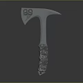 Stainless Steel Axe With Number 29 On Blade And Textured Handle Design For