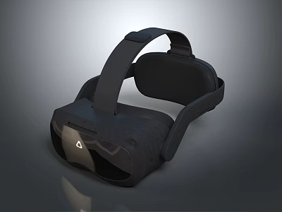 Sleek Black VR Headset with Adjustable Head Strap for Modern Electronic Experience 3d model
