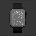 Stylish Black Smartwatch Leather Strap Square Dial For Daily Casual Wear
