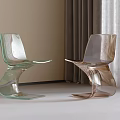 Modern Transparent Dining Chairs Featuring Curved Design In Contemporary Interior 3d model