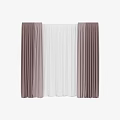 Elegant Double Layer Curtain Set With Brown Outer And White Sheer Inner 3d model