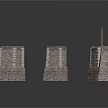 Ancient Medieval Castle Stone Structure With Multiple Towers And Tiled Roofs