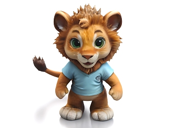 Cartoon Lion Doll Lion Ornaments Cartoon Little Lion 3d model