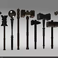 Various Hardware Hammers with Different Designs and Shapes for Professional and DIY Projects 3d model