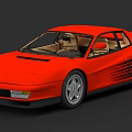 Red Ferrari Sports Car With Classic Design And Sleek Two Door Body