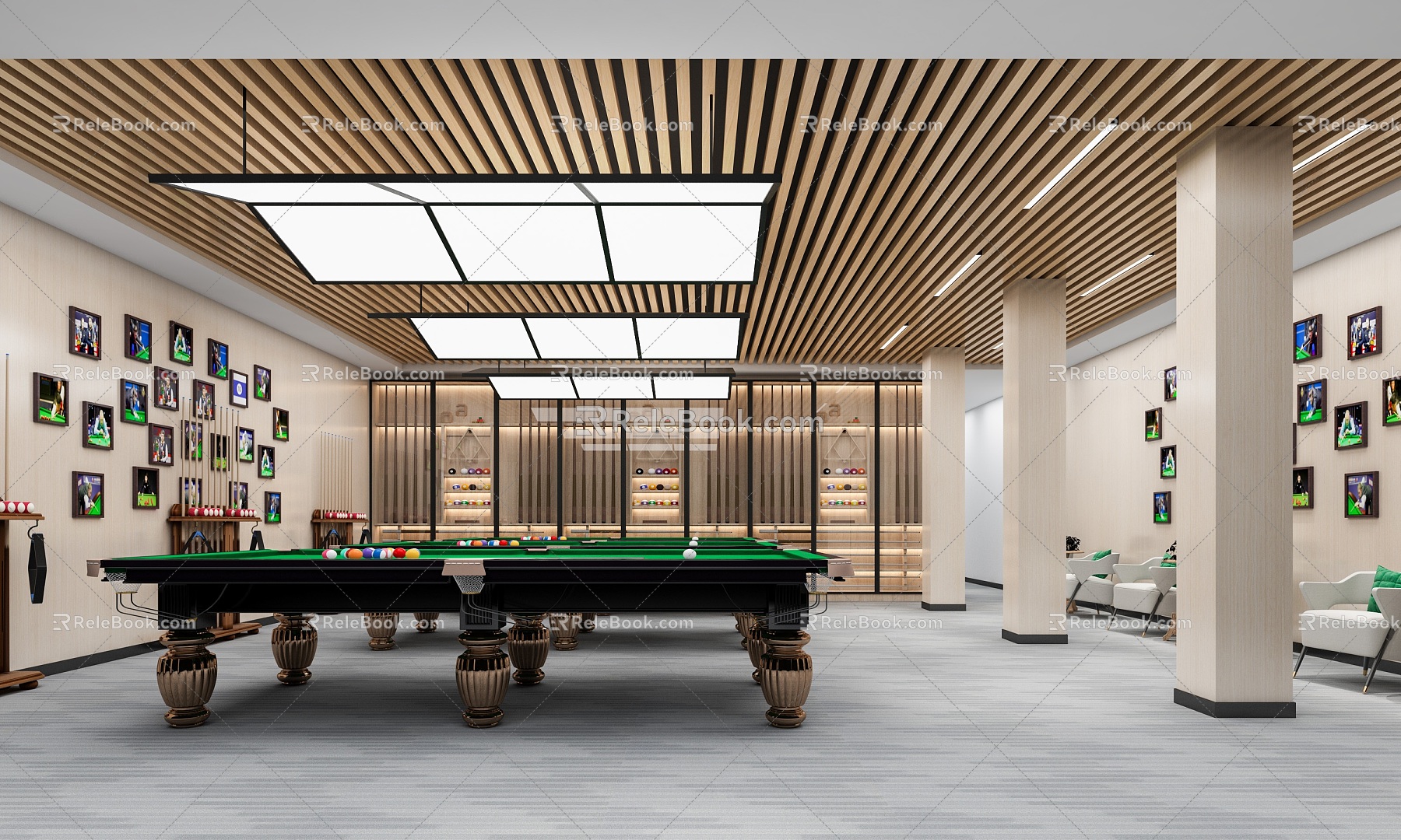 Modern Billiard Room 3d model