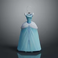 Blue Princess Ballgown With White Bodice And Fluffy Layered Skirt Design