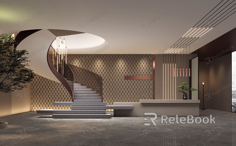 Modern Front Desk Stairs model