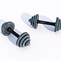 Pair of Metal Dumbbells With Weight Plates And Black Handles For Fitness
