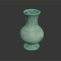 Traditional Bronze Decorative Vase With Greenish Patina And Carved Patterns