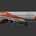 White and Orange Airliner with easyJet Livery and Orange Tail Fin Design