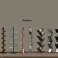 Poliform Modern Bookcases With Various Contemporary Designs And Geometric Structures 3d model