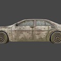 a car overgrown with weeds 3d model