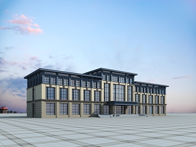 New Chinese-style Office Building Public Security Bureau Office Building 3d model