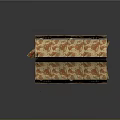 House Shaped Storage Furniture With Brown Beige Pattern And Red Cross Decorations