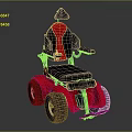 Red And Black Electric Wheelchair With Modern Design And Four Wheels