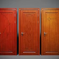Three Wooden Hinged Doors With Different Elegant Carved Patterns And Designs 3d model