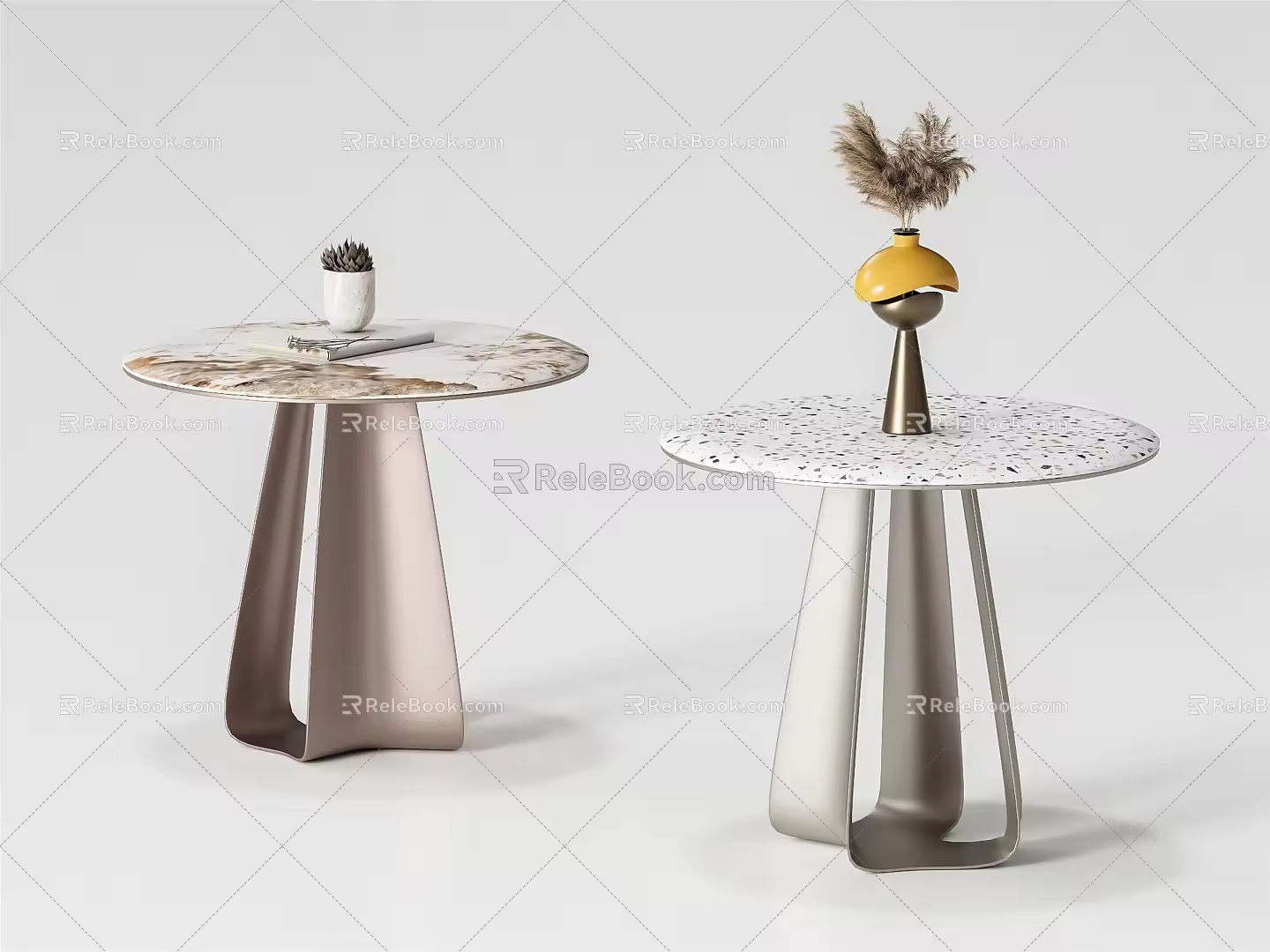 Modern round several sides and corners ornaments 3d model