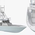Modern Yacht With Tower Structure And Seating