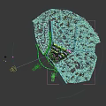 Aerial View Planning of Modern Residential Area with River Green Spaces and Roads