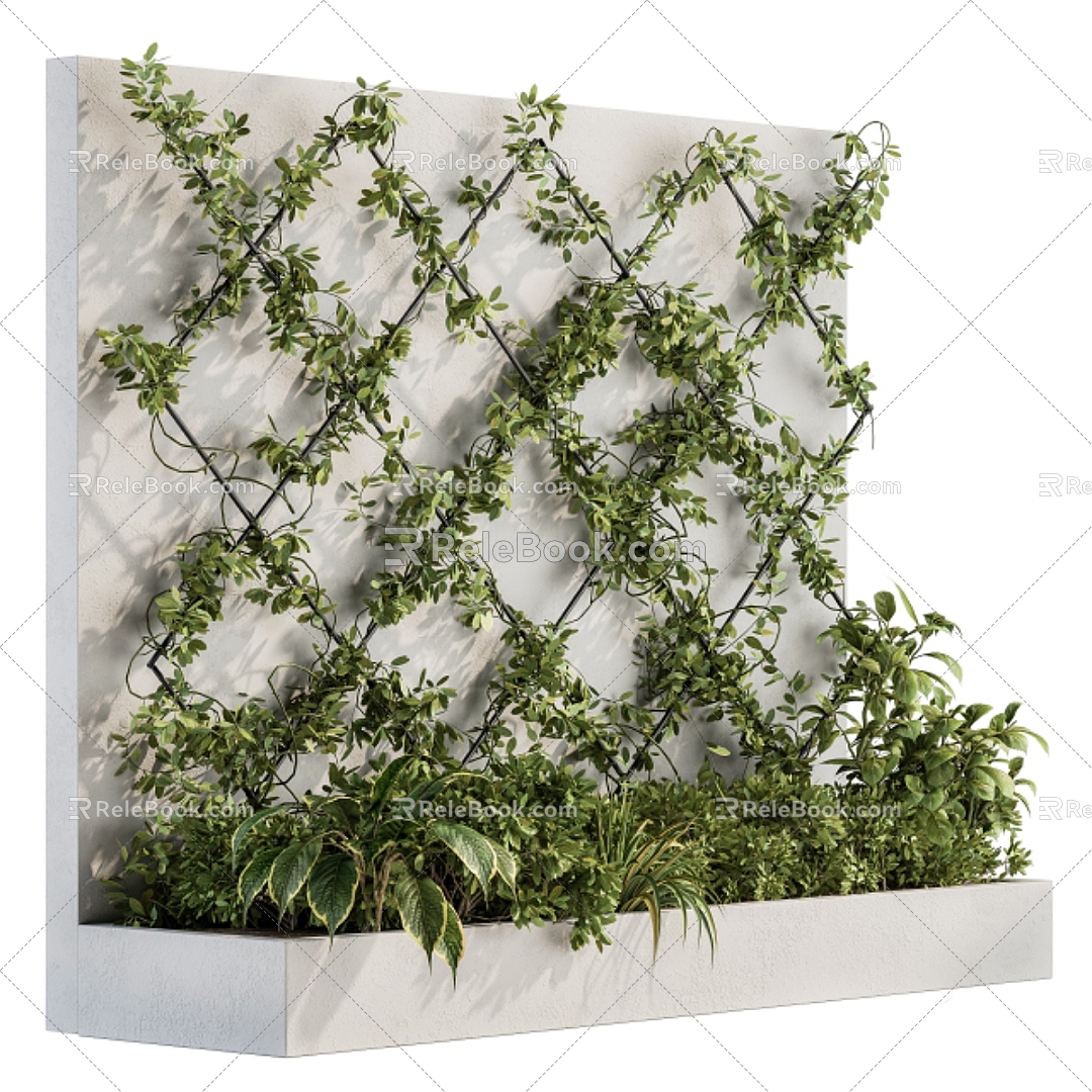 Green Plant Wall Plant Wall Green Plant Wall Green Plant Wall Flowers and Plants Landscape Grass Decorative Wall 3d model