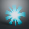 Abstract Illustration of Blue Radiating Light with Bright White Core on Gray Gradient Backdrop