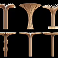 Modern Decorative Wooden Columns With Various Artistic Designs And Ornate Shapes