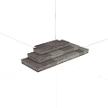 Modern Stepped Structure Composed Of Stacked Gray Blocks With Geometric Design