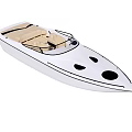 White Open Yacht With Beige Seats And Modern Sporty Exterior Design