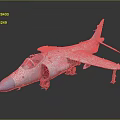 Detailed Light Gray Airplane Model with Blue Nose Open Cockpit Red Door and Landing Gear