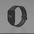 Gray Smart Watch With Digital Display Color Icons And Gray Wrist Strap Design