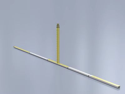 Professional Hardware Spirit Level Tool With Long Yellow And Silver Metal Bar 3d model
