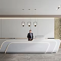 Modern Reception Desk Company Front Desk 3d model