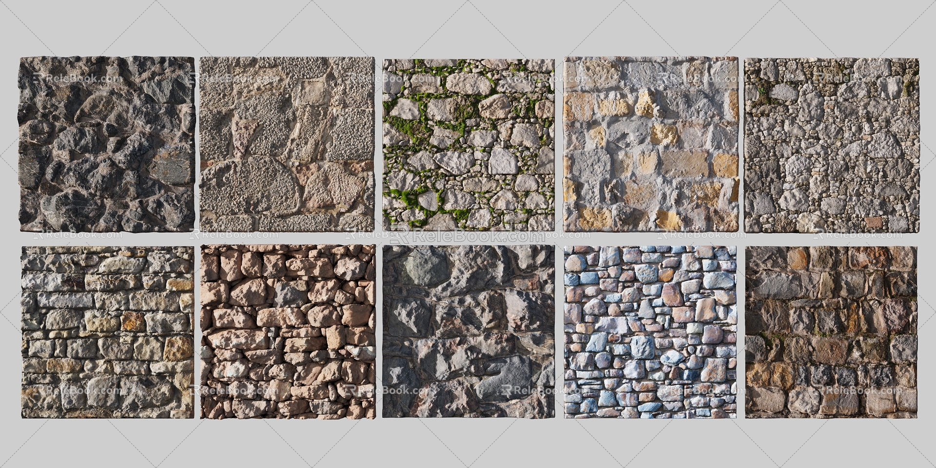 Stone wall splicing stone wall stone base cultural stone retaining wall landscape wall earth wall rural landscape wall 3d model