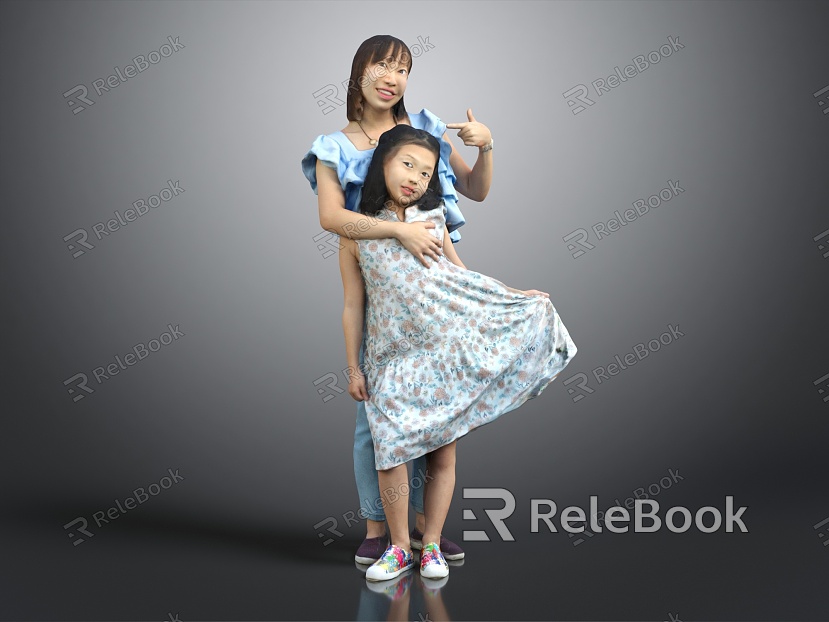 Modern Double Mother and Daughter model