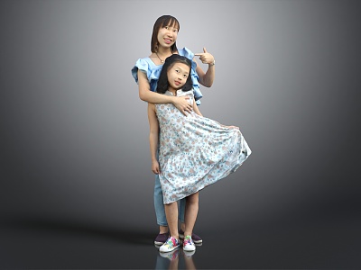 Modern Double Mother and Daughter model