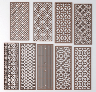 Chinese-style openwork window with ancient patterns 3d model