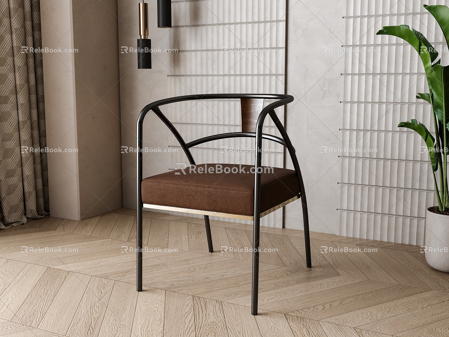 New Chinese style single chair 3d model