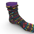 Colorful Stacked Socks With Multicolor Abstract Patterns And Fashionable Look