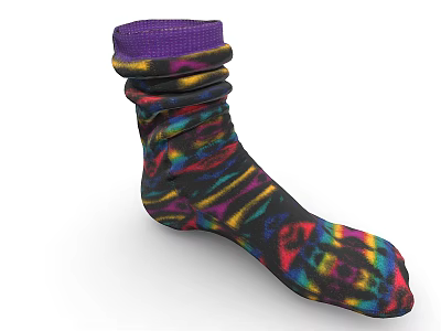 Colorful Stacked Socks With Multicolor Abstract Patterns And Fashionable Look 3d model
