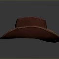 Red Leather Cowboy Hat with Classic Brown Band and Stylish Design