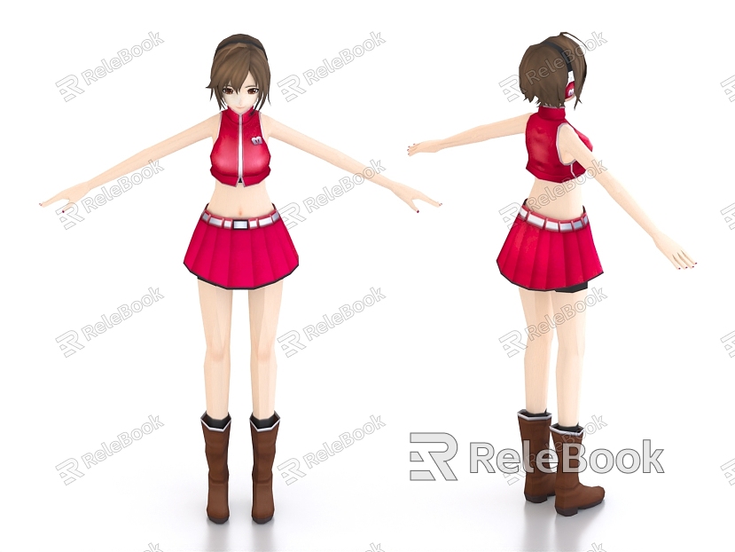 Cartoon Girl Cartoon Character Secondary Girl Game Character model