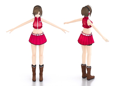 Cartoon Girl Cartoon Character Secondary Girl Game Character model