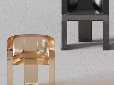 Modern Leisure Chair with Gold and Black Metal Frame and Contemporary Sleek Design 3d model