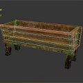 Wooden Planter Box With Legs And Green Moss For Garden Decoration