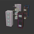 Modern Filing Cabinets With Multiple Drawers And Door Storage In White And Black