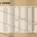 White Wainscoting Panels with Various Design Styles for Home Interior Decor 3d model