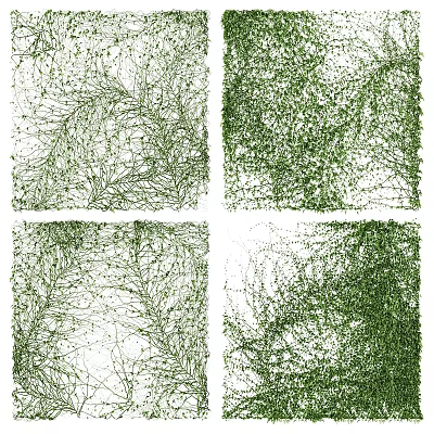 Organic Green Network Structure Featuring Interwoven Lines And Natural Growth Patterns 3d model